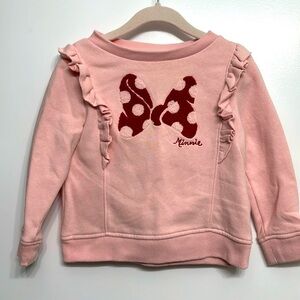Gap Disney- pink Minnie Mouse Bow sweatshirt. Size 2
